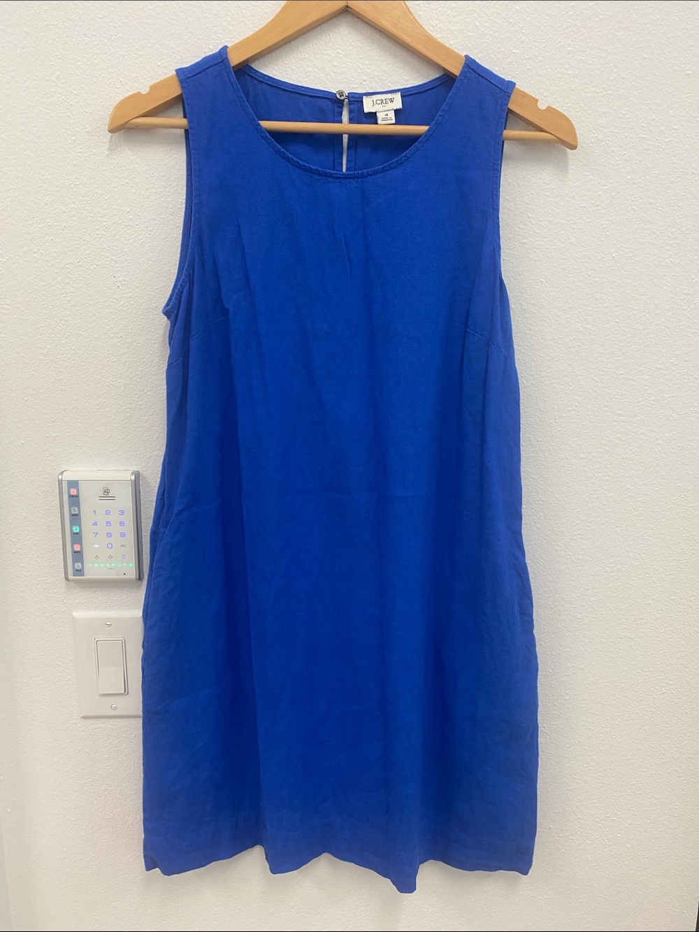 J. Crew Sleeveless Shift Dress in Royal Blue size 4